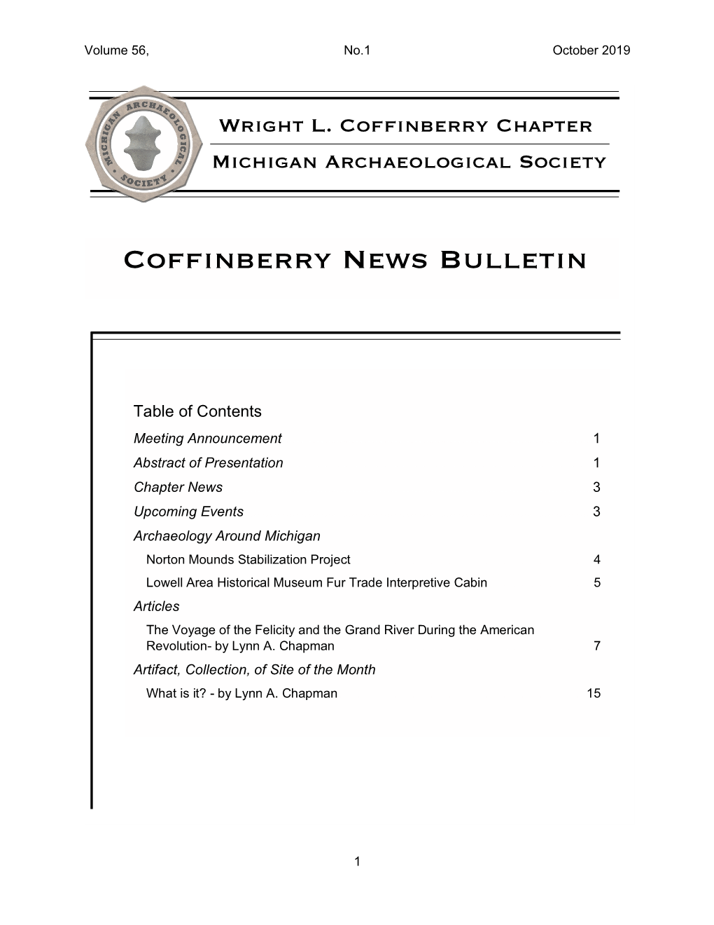 Coffinberry News Bulletin