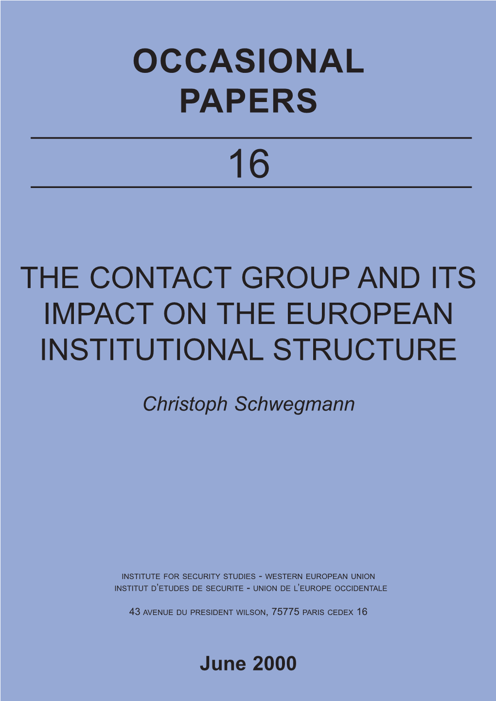 Occasional Papers 16