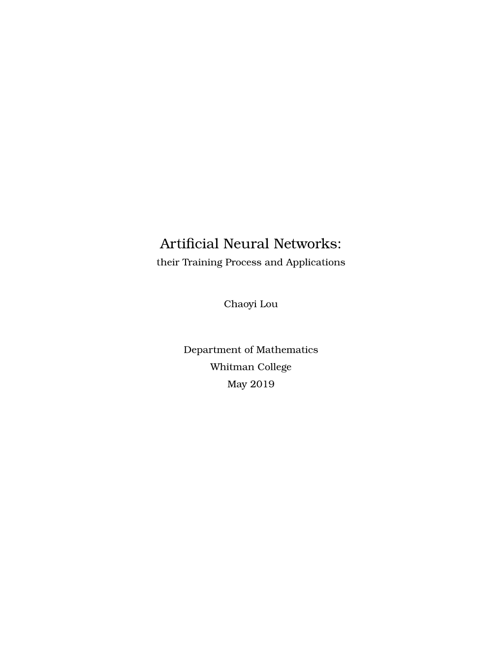 Artificial Neural Networks