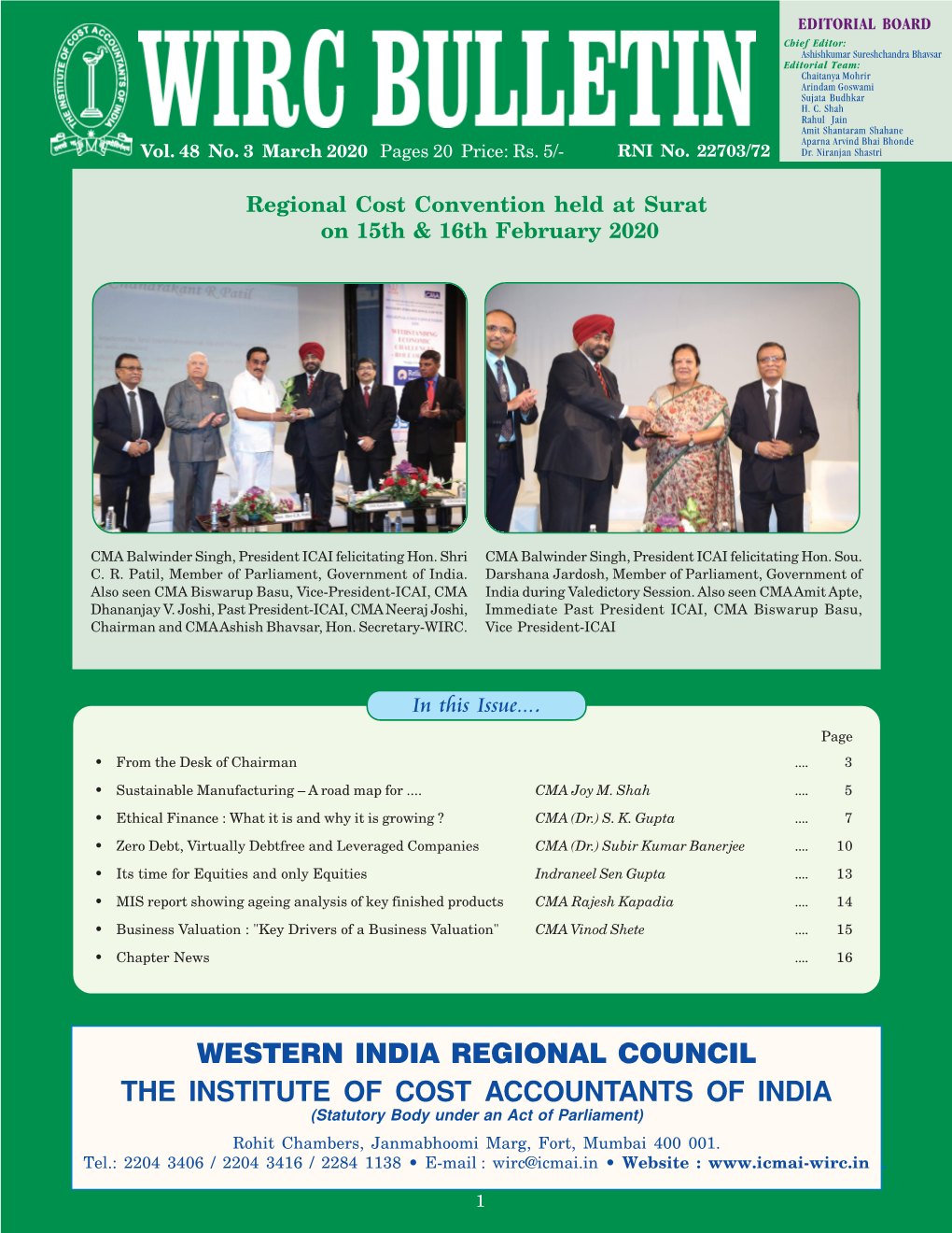 Western India Regional Council the Institute Of