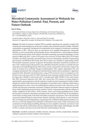 Microbial Community Assessment in Wetlands for Water Pollution Control: Past, Present, and Future Outlook