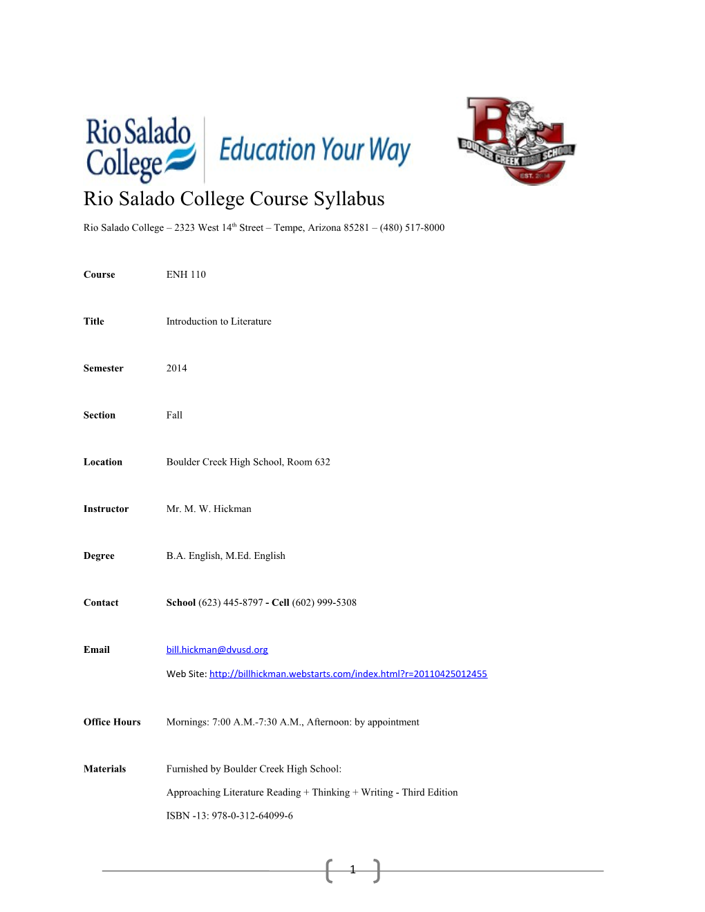 Rio Salado College Course Syllabus s1