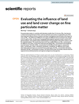 Evaluating the Influence of Land Use and Land Cover Change on Fine