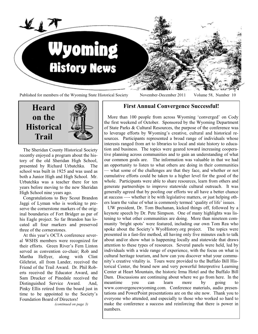 Wyoming History News November-December 2011