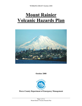 Mount Rainier Volcanic Hazards Plan