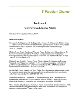Penitrem a Peer-Reviewed Journal Articles