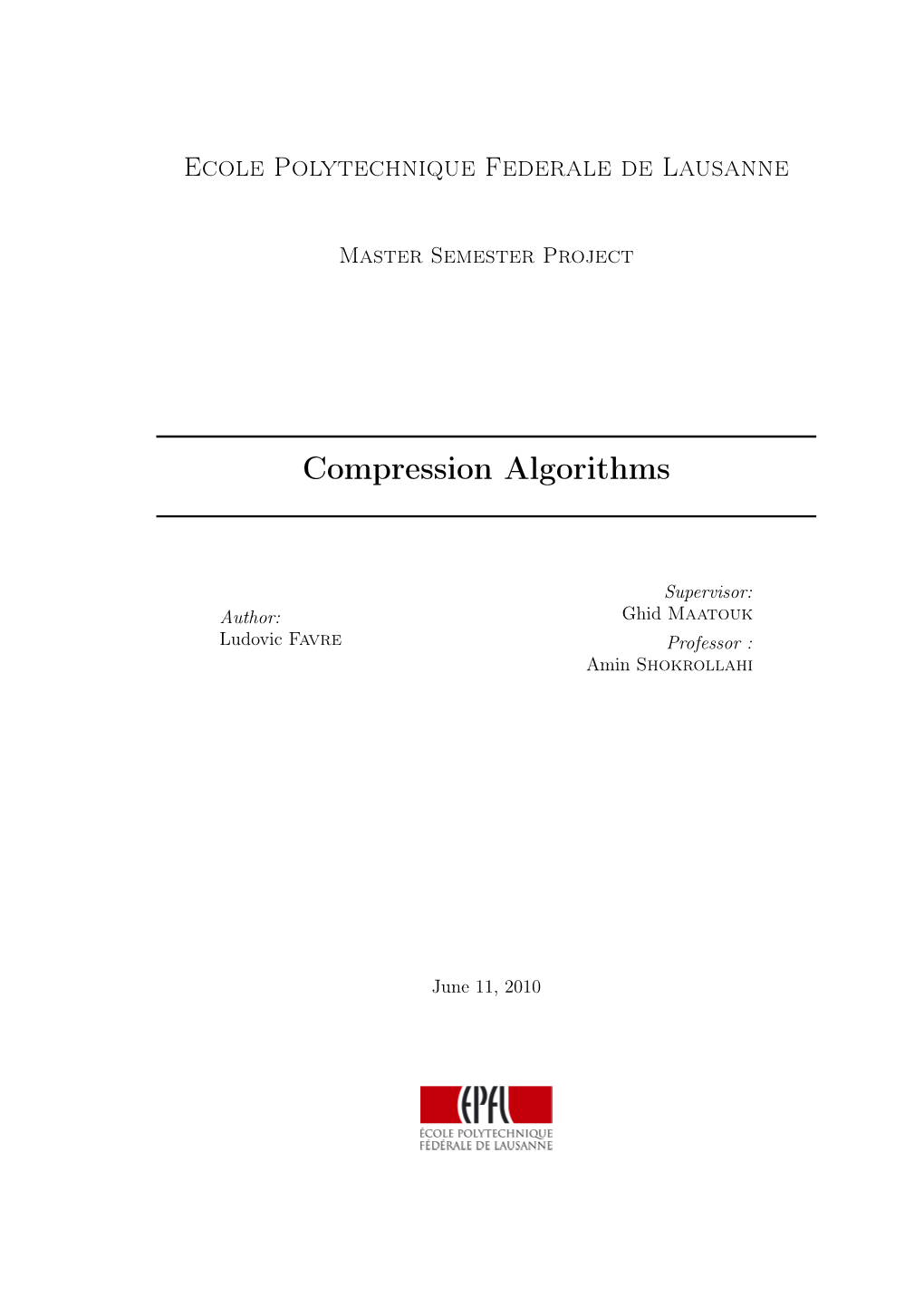 Compression Algorithms