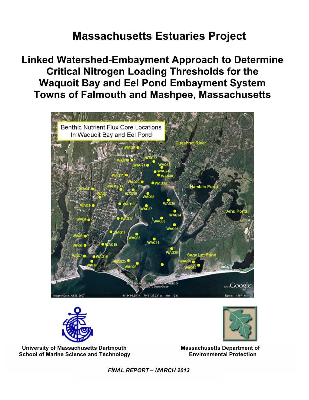 Waquoit Bay Estuaries Project Report