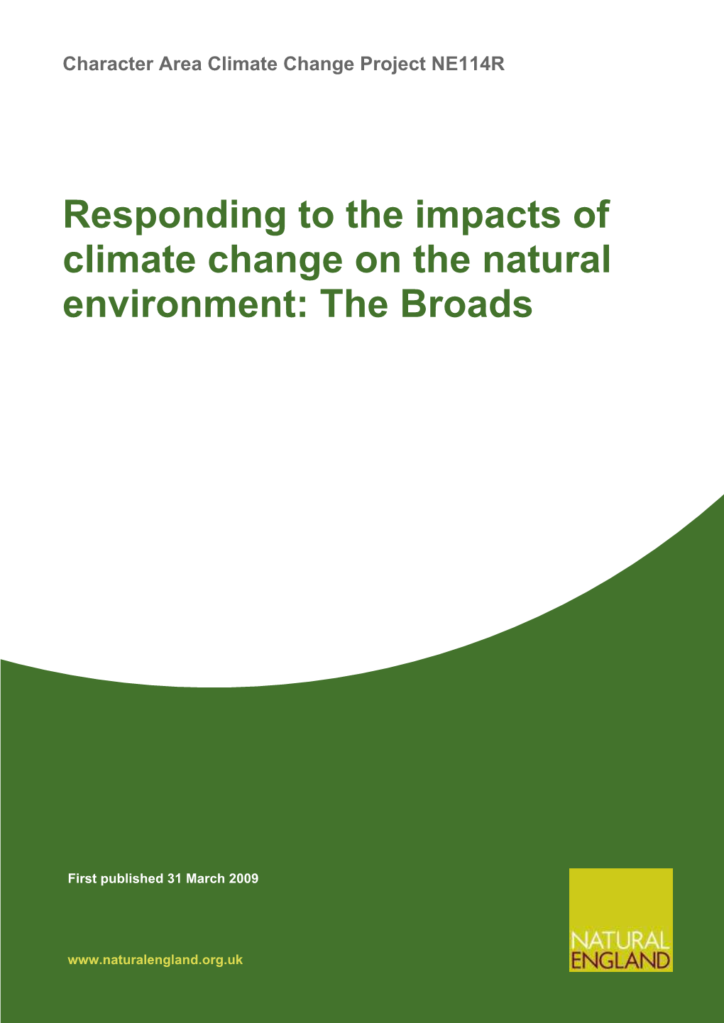 Responding to the Impacts of Climate Change on the Natural Environment: the Broads
