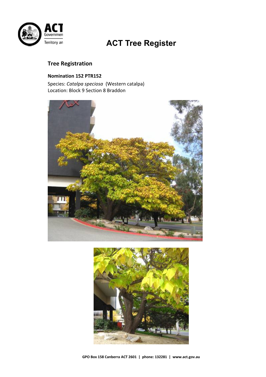 ACT Tree Register