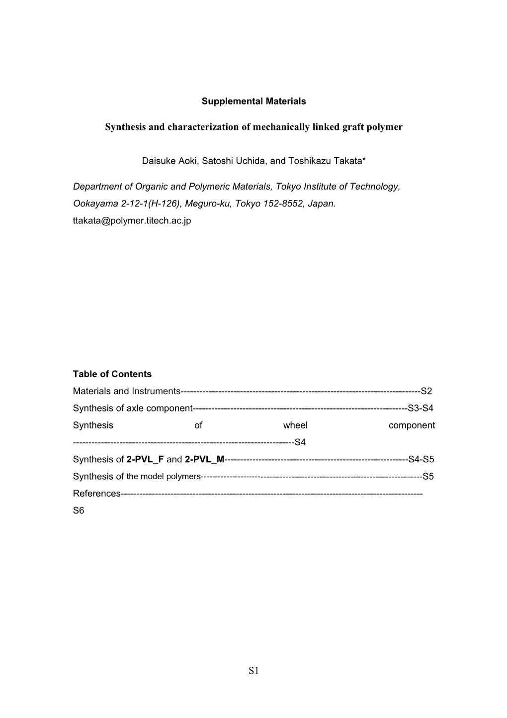 Synthesis and Characterization of Mechanically Linked Graft Polymer