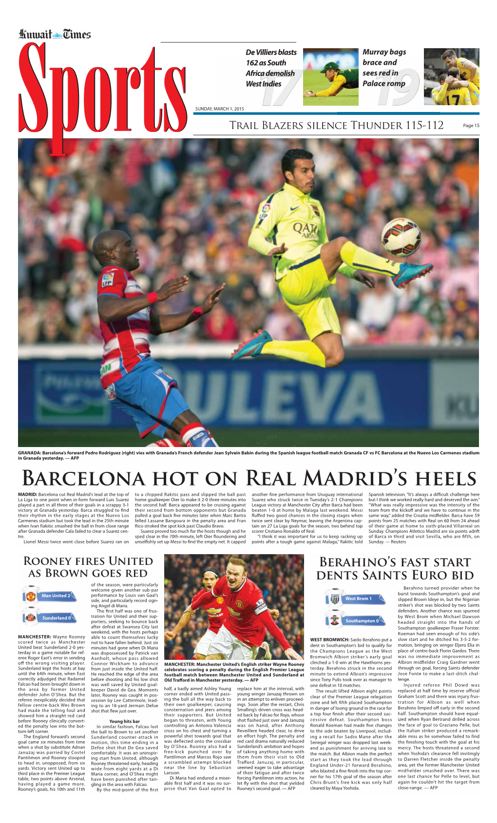 Barcelona Hot on Real Madrid's Heels