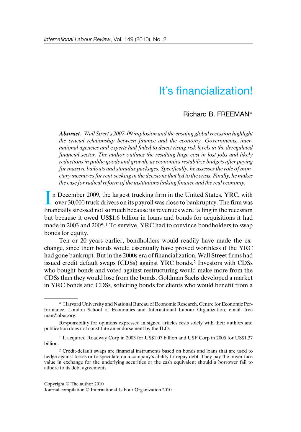 Financialization!