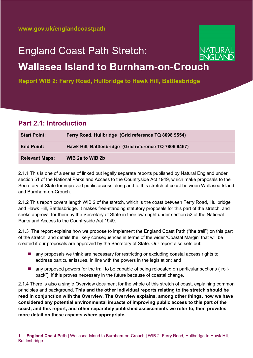 England Coast Path Stretch Wallsea Island to Burnham-On-Crouch Report 2