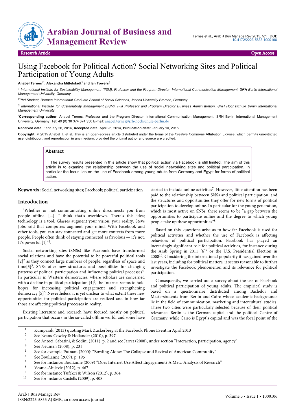 Using Facebook for Political Action? Social Networking Sites And