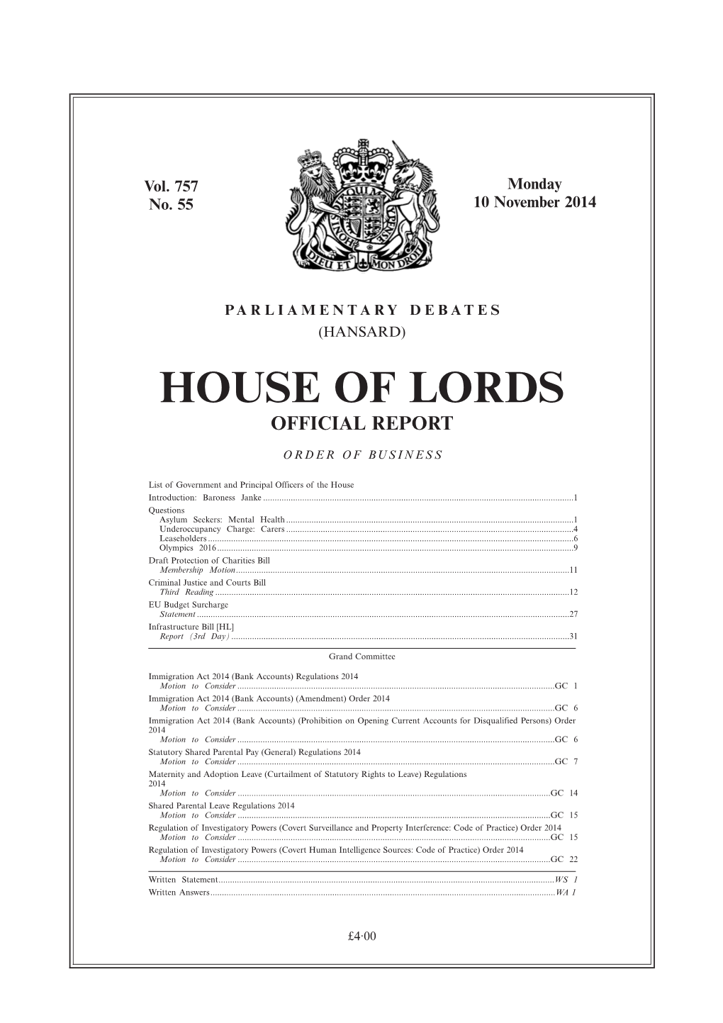 House of Lords Official Report