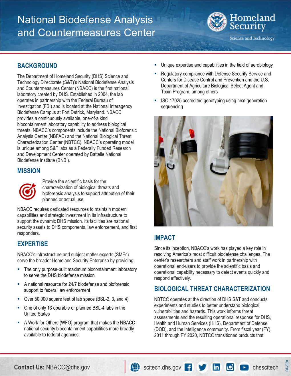 National Biodefense Analysis and Countermeasures Center (NBACC)