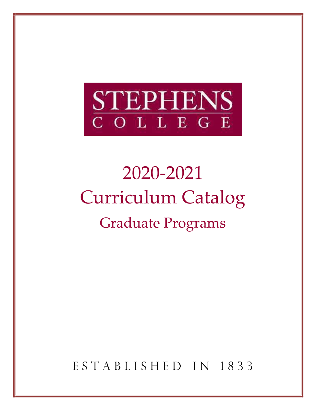 2020-2021 Graduate Curriculum Catalog