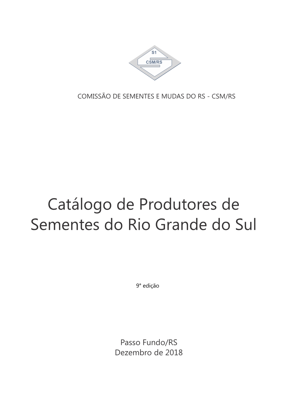 Catálogo De Produtores De Sementes Do Rio Grande Do Sul