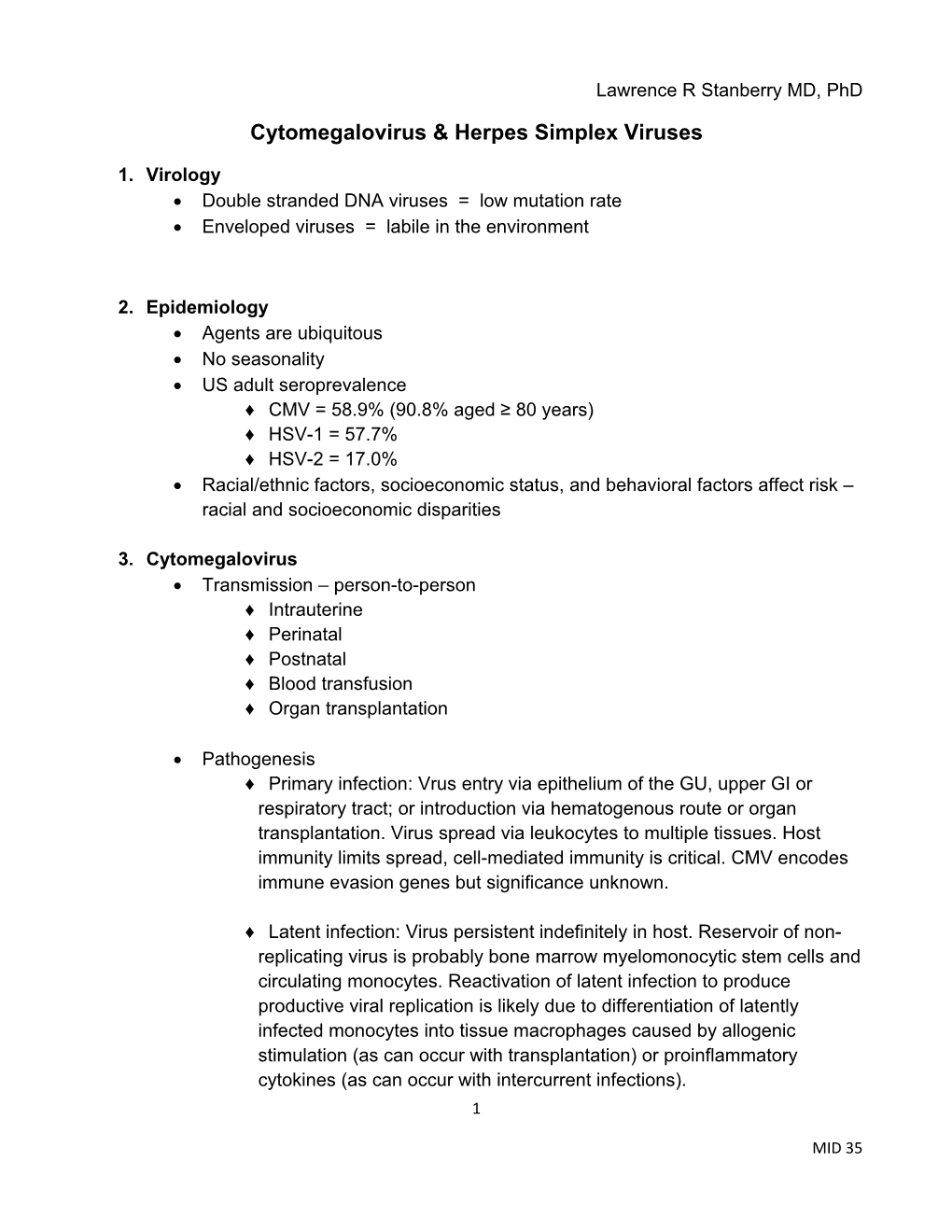 Cytomegalovirus & Herpes Simplex Viruses