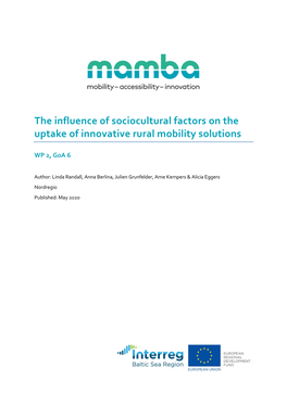 The Influence of Sociocultural Factors on the Uptake of Innovative Rural Mobility Solutions