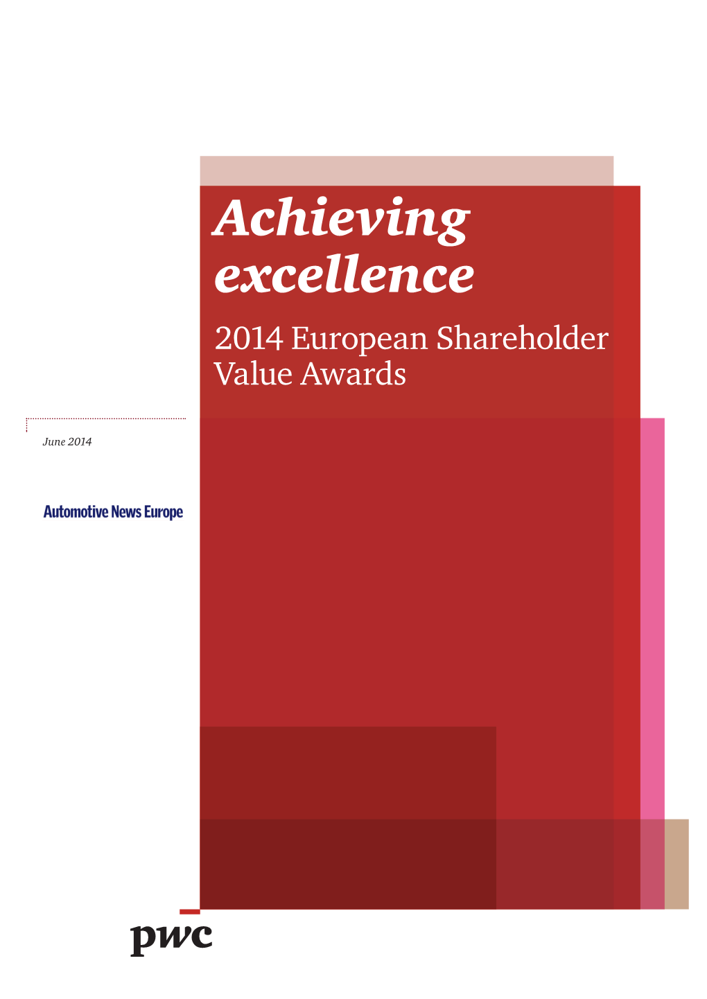 Achieving Excellence 2014 European Shareholder Value Awards