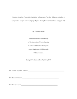 Framing Same-Sex Partnership Legislation in States with Prevalent Religious Attitudes: a Comparative Analysis of the Campaign