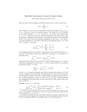 Math 259: Introduction to Analytic Number Theory the Contour Integral Formula for Ψ(X)