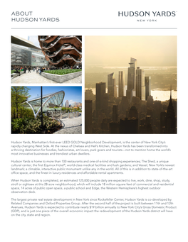 About Hudson Yards