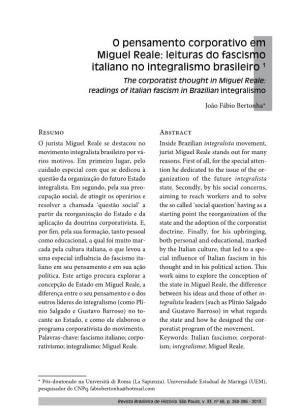 Readings of Italian Fascism in Brazilian Integralismo 1
