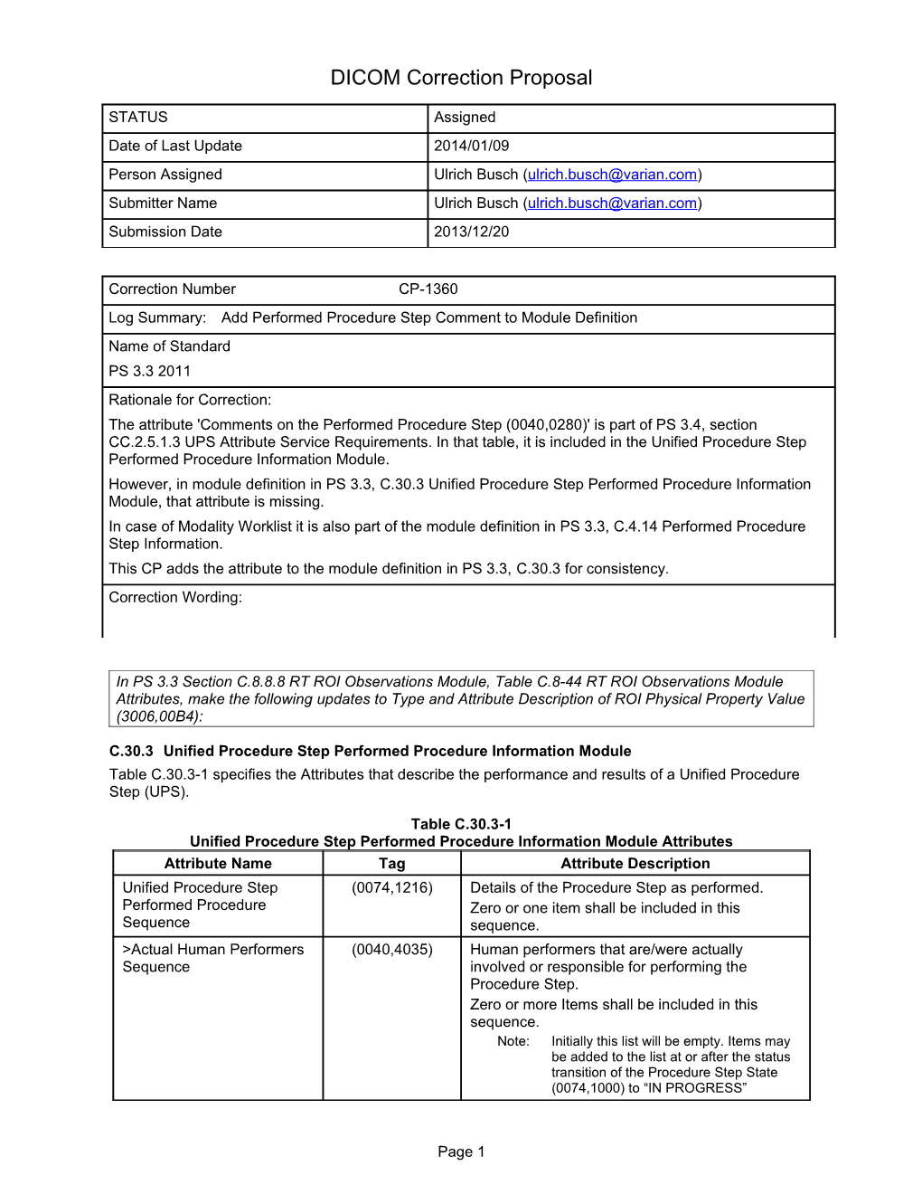 Add Performed Procedure Step Comment to Module Definition