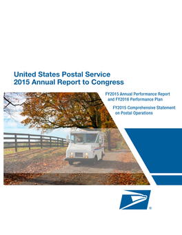United States Postal Service 2015 Annual Report to Congress