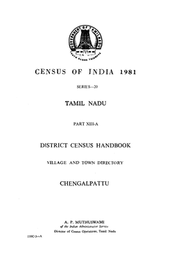 District Census Handbook, Chengalpattu, Part XIII-A, Series-20