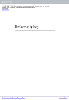 The Causes of Epilepsy: Common and Uncommon Causes in Adults and Children Edited by Simon D