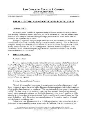 Trust Administration Guidelines for Trustees