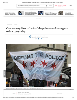 Commentary: How to 'Defund' the Police — Real Strategies to Reduce