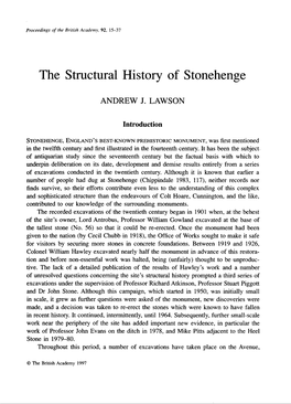 The Structural History of Stonehenge