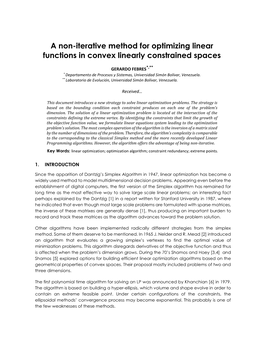 A Non-Iterative Method for Optimizing Linear Functions in Convex Linearly Constrained Spaces