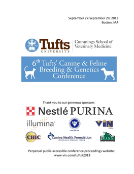 Notes from the Tufts Genetics Breeders Conference