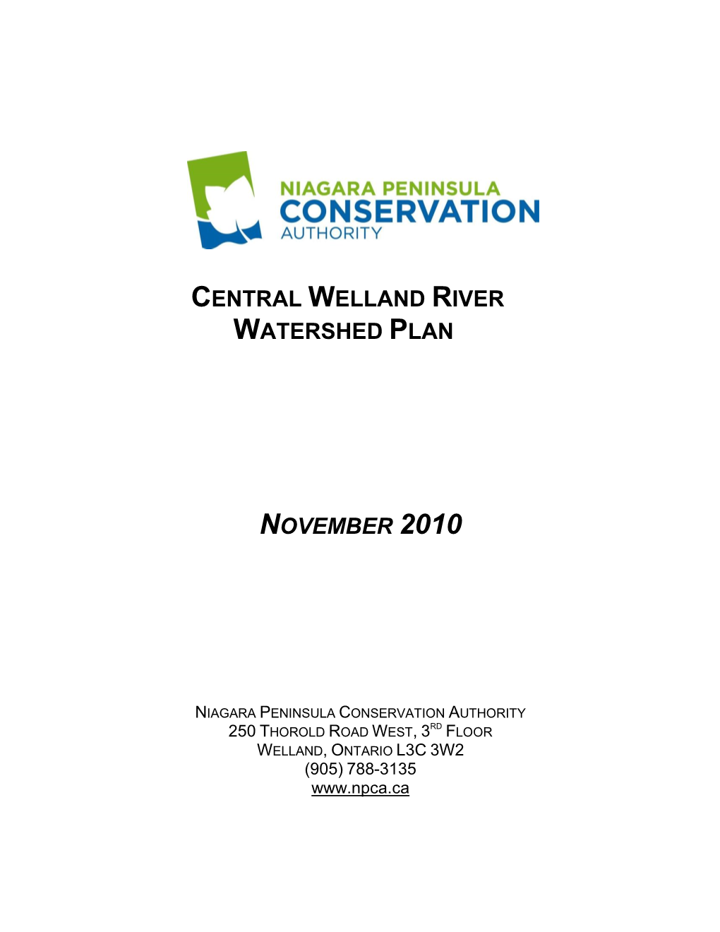 Central Welland River Watershed Plan