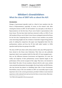 Whitlam's Grandchildren