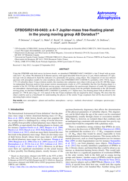 CFBDSIR2149-0403: a 4–7 Jupiter-Mass Free-Floating Planet in the Young Moving Group AB Doradus?⋆