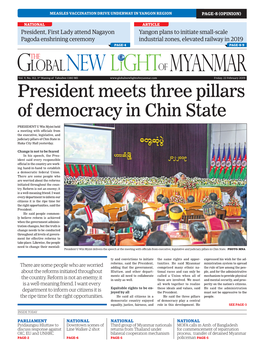 President Meets Three Pillars of Democracy in Chin State