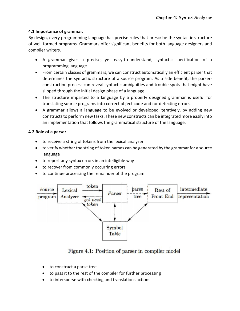 4.1 Importance of Grammar. by Design, Every Programming Language Has Precise Rules That Prescribe the Syntactic Structure of Well-Formed Programs