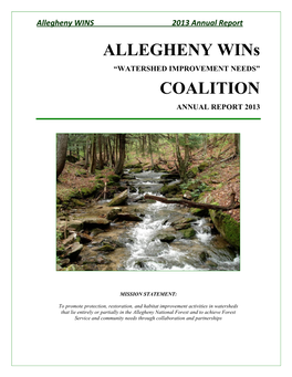 Allegheny Wins Coalition 2013 Annual Report