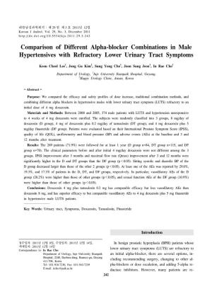 Comparison of Different Alpha-Blocker Combinations in Male Hypertensives with Refractory Lower Urinary Tract Symptoms