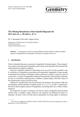 The Missing Boundaries of the Santaló Diagrams for the Cases (D