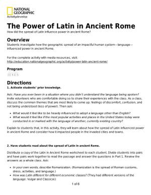 The Power of Latin in Ancient Rome