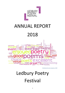 ANNUAL REPORT 2018 Ledbury Poetry Festival