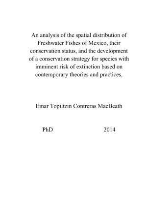 An Analysis of the Spatial Distribution of Freshwater Fishes of Mexico